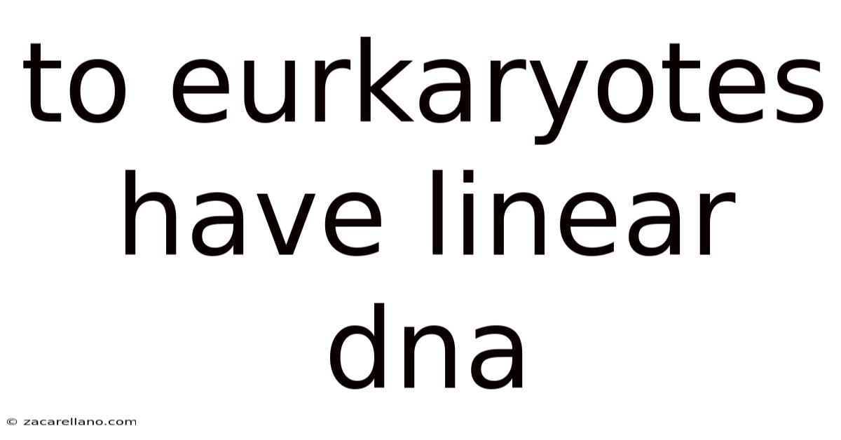 To Eurkaryotes Have Linear Dna