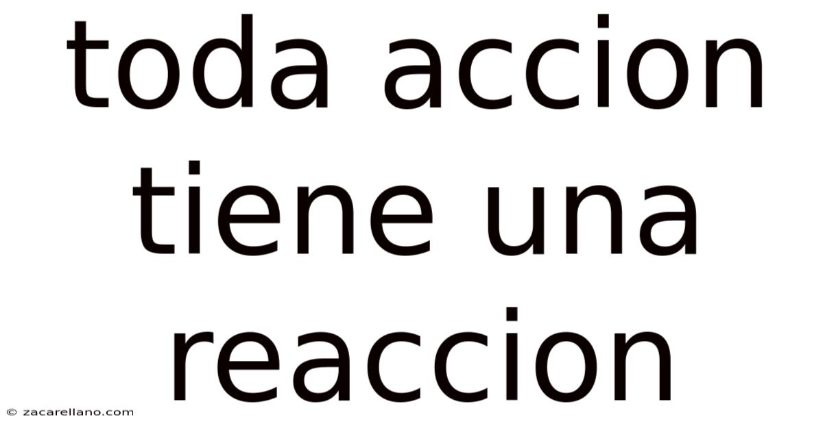 Toda Accion Tiene Una Reaccion