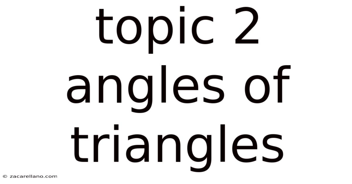 Topic 2 Angles Of Triangles