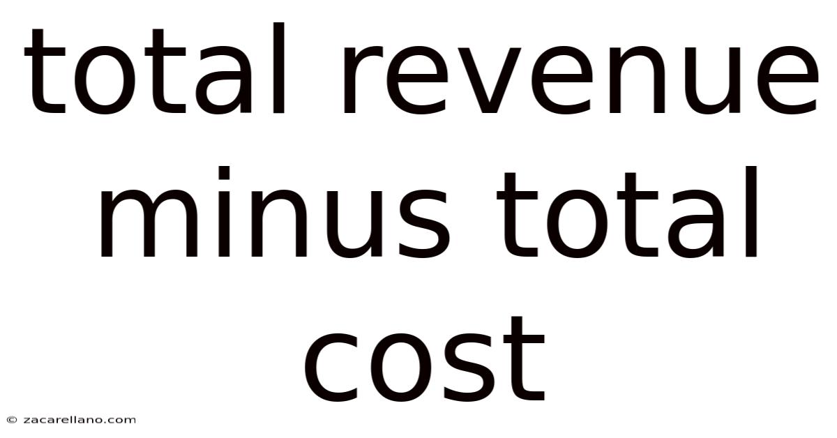 Total Revenue Minus Total Cost