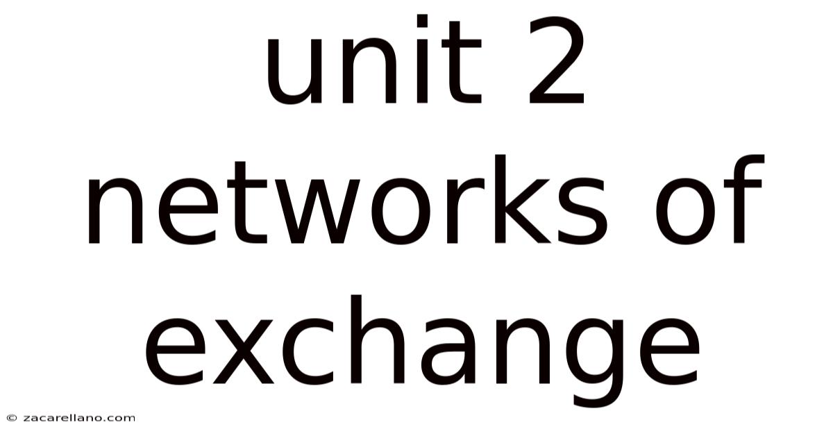 Unit 2 Networks Of Exchange
