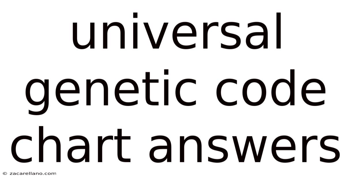 Universal Genetic Code Chart Answers