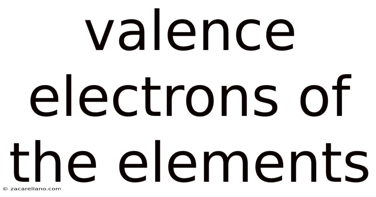 Valence Electrons Of The Elements