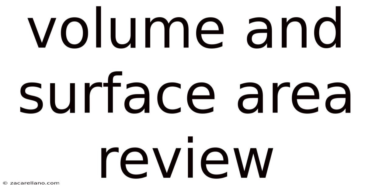Volume And Surface Area Review
