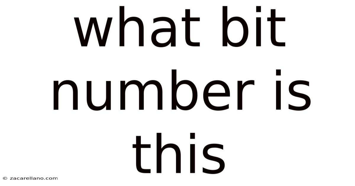 What Bit Number Is This