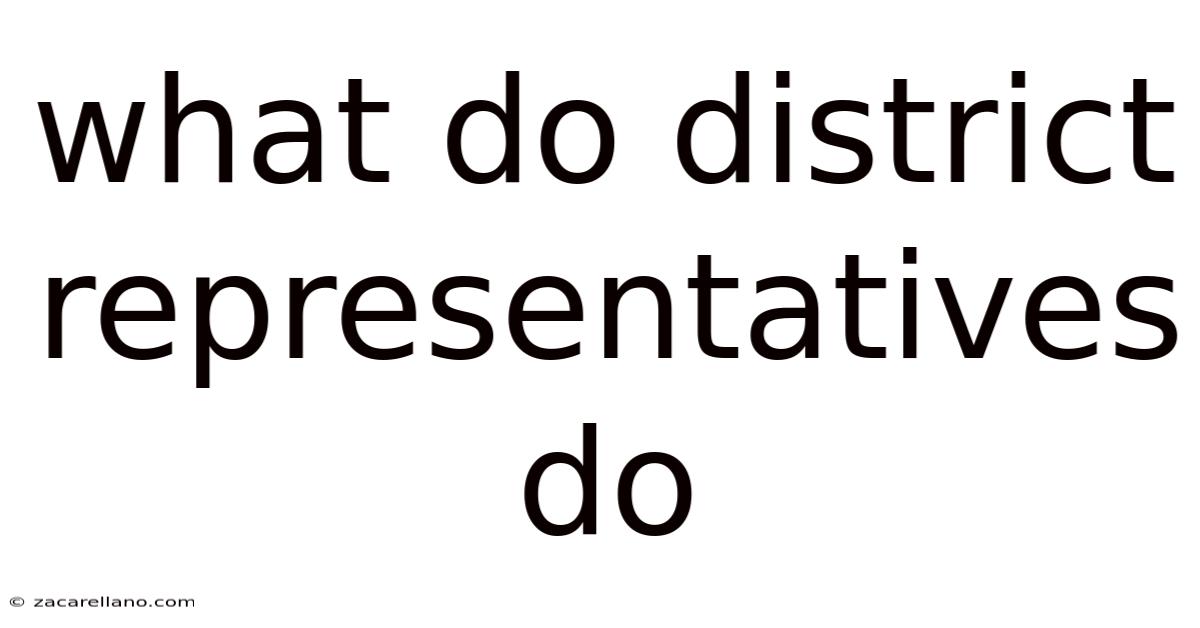 What Do District Representatives Do