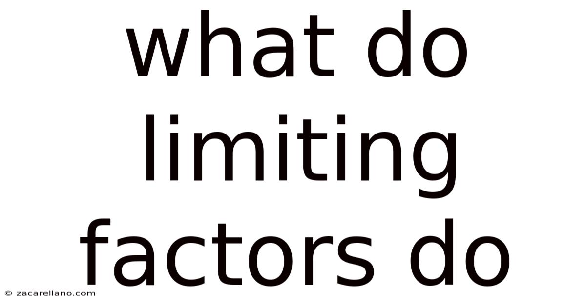 What Do Limiting Factors Do