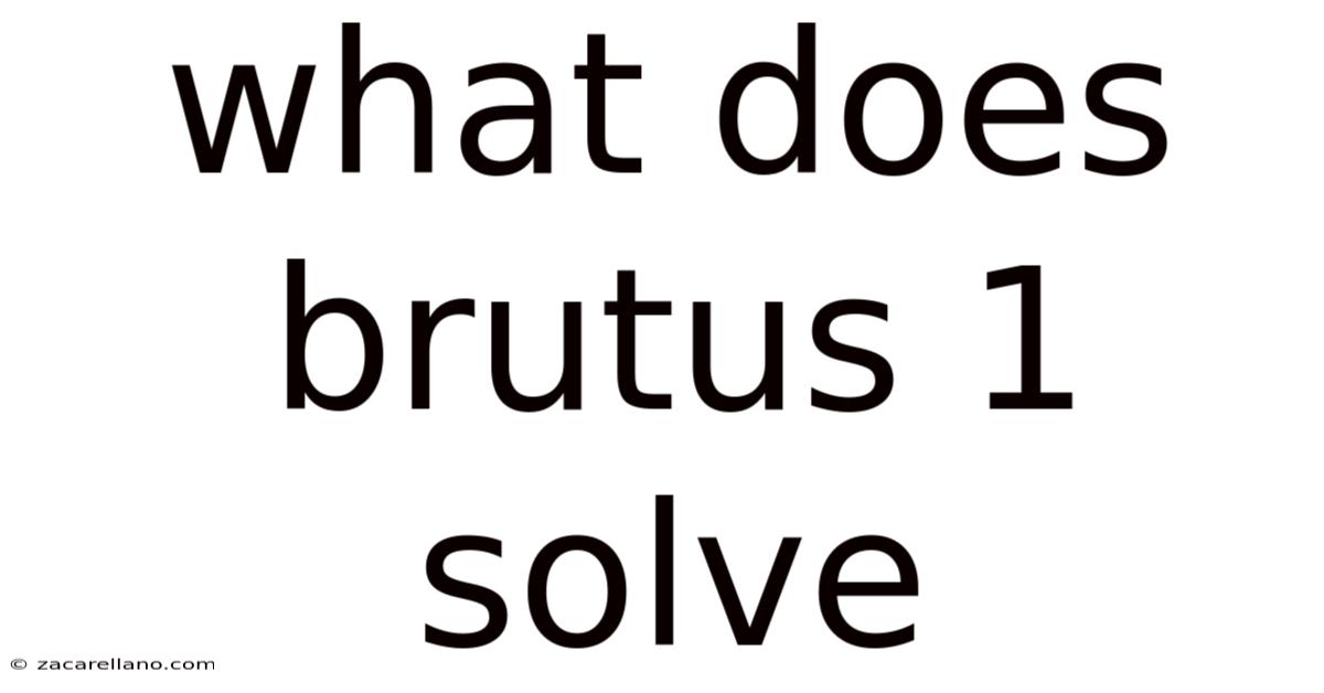 What Does Brutus 1 Solve