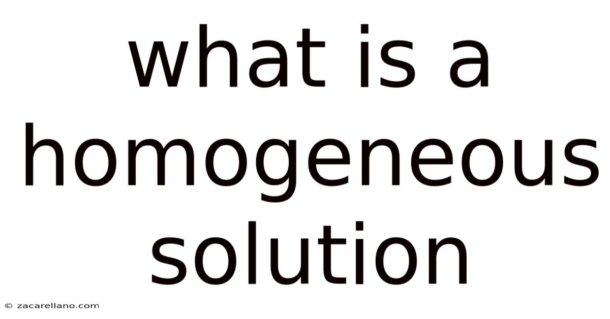 What Is A Homogeneous Solution