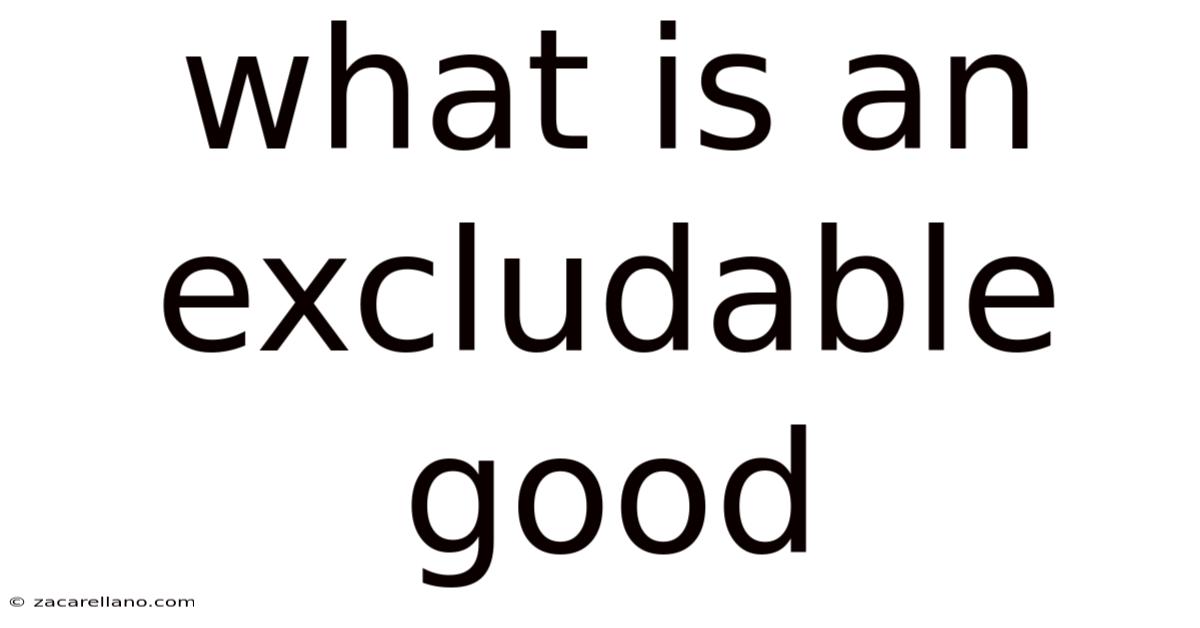What Is An Excludable Good