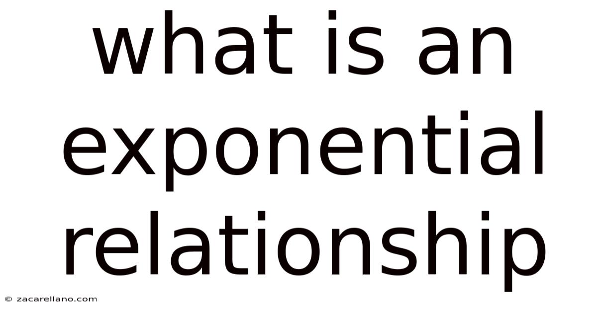 What Is An Exponential Relationship