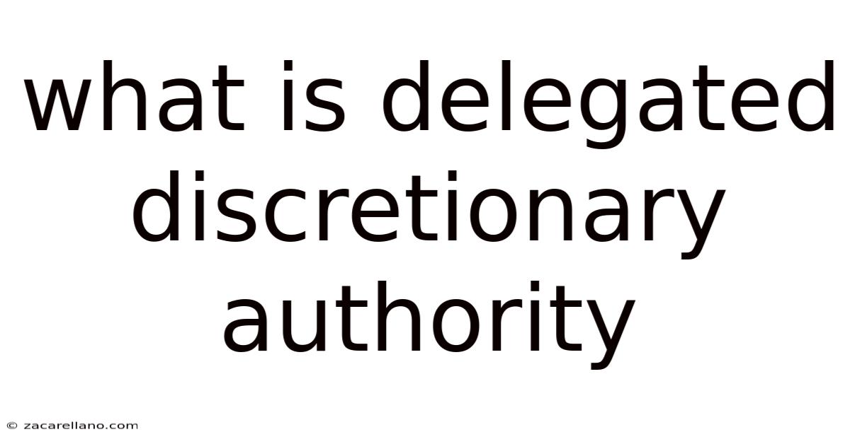 What Is Delegated Discretionary Authority