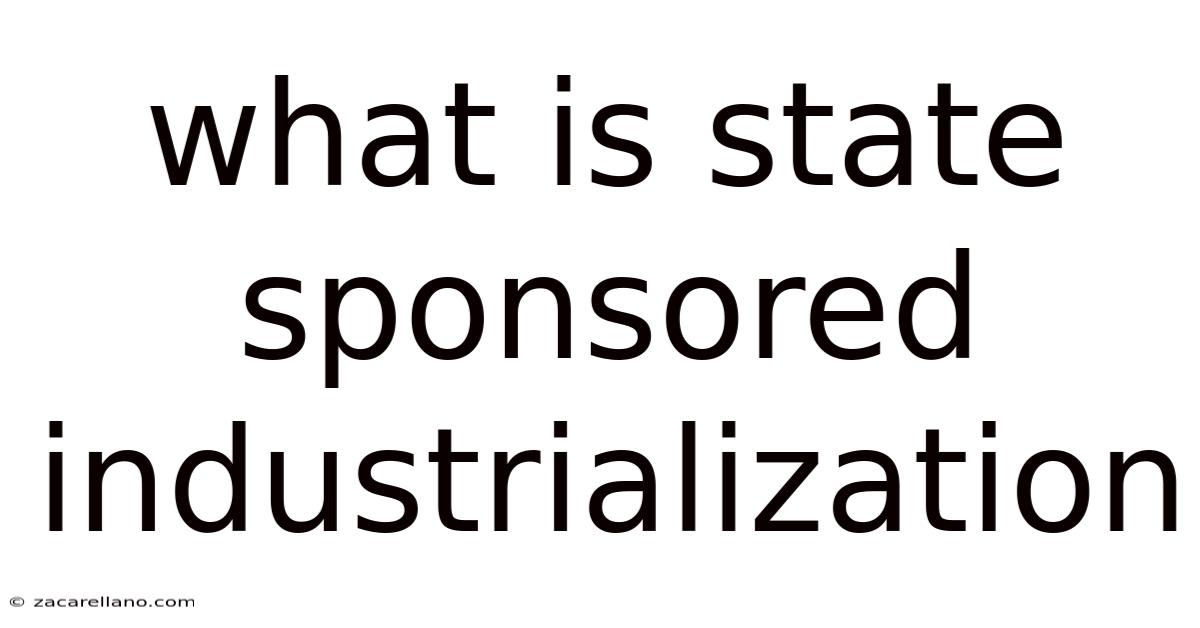 What Is State Sponsored Industrialization