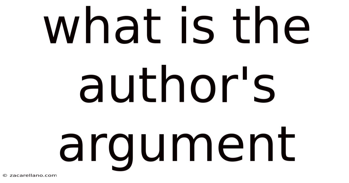 What Is The Author's Argument