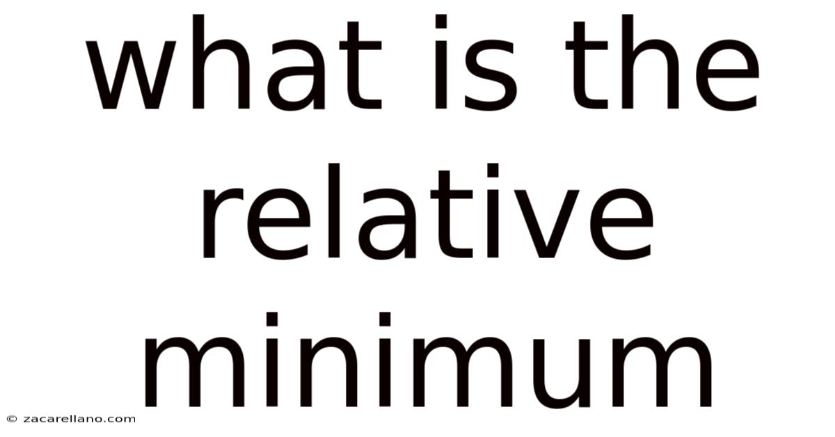 What Is The Relative Minimum