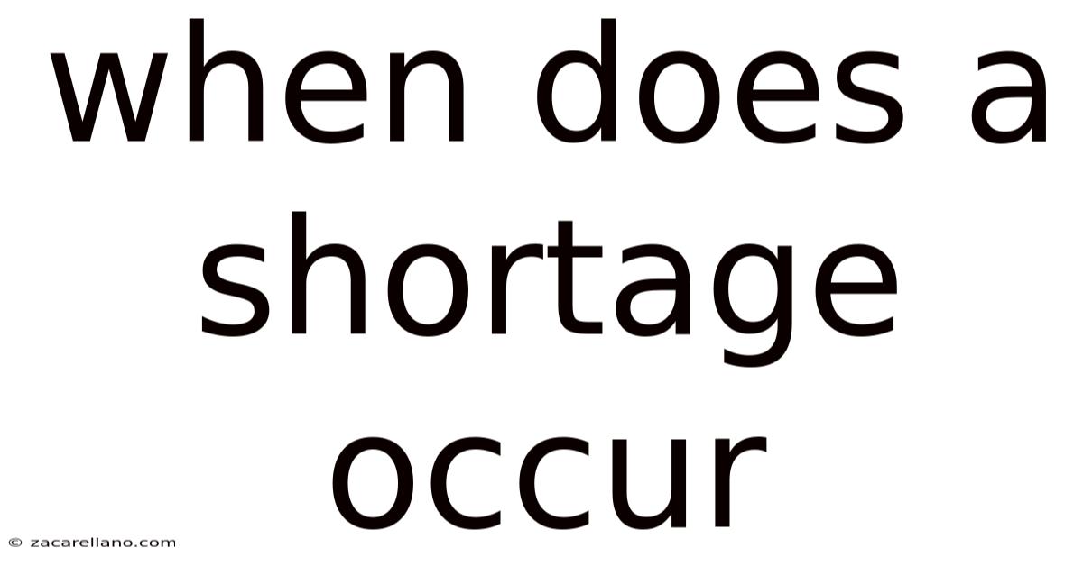 When Does A Shortage Occur