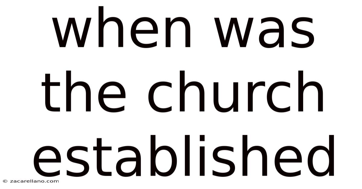 When Was The Church Established
