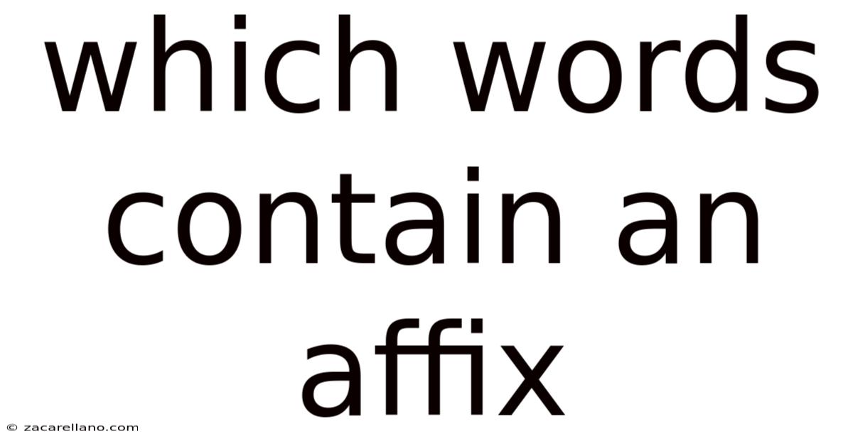 Which Words Contain An Affix