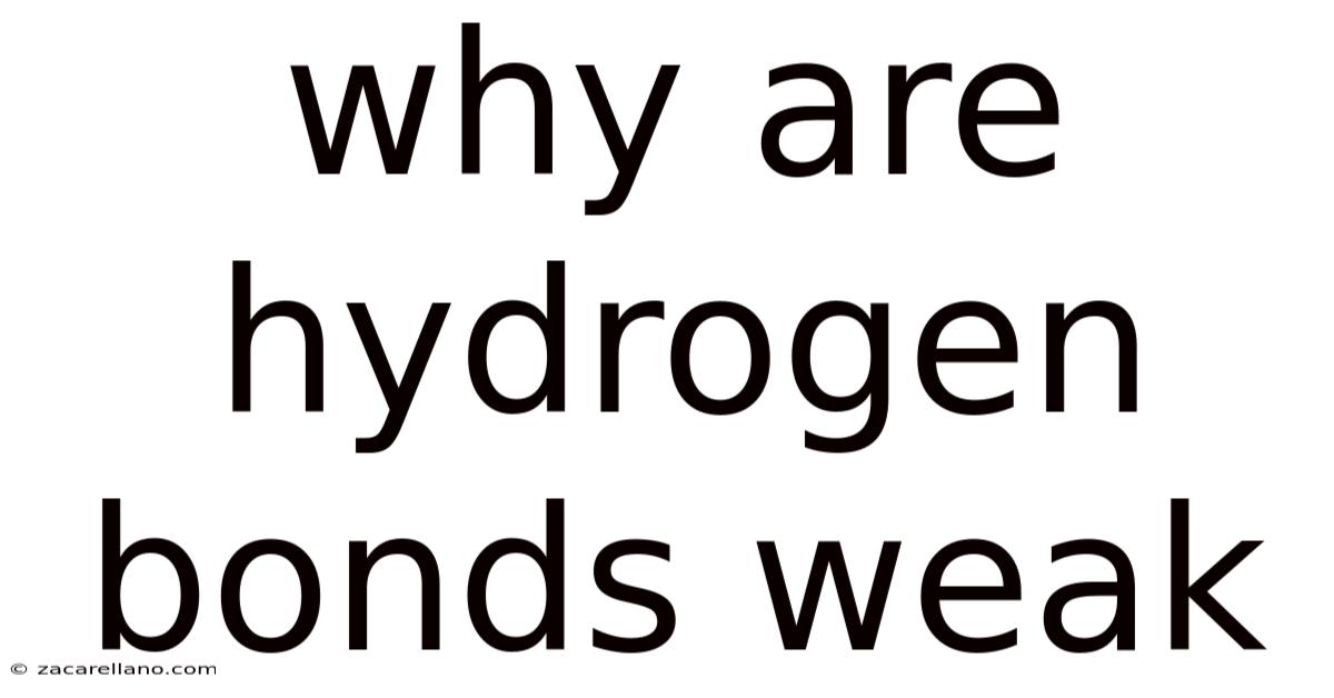 Why Are Hydrogen Bonds Weak