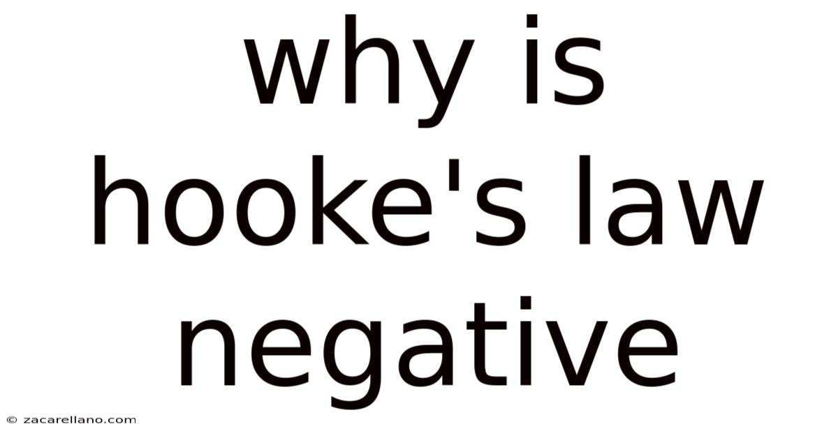 Why Is Hooke's Law Negative