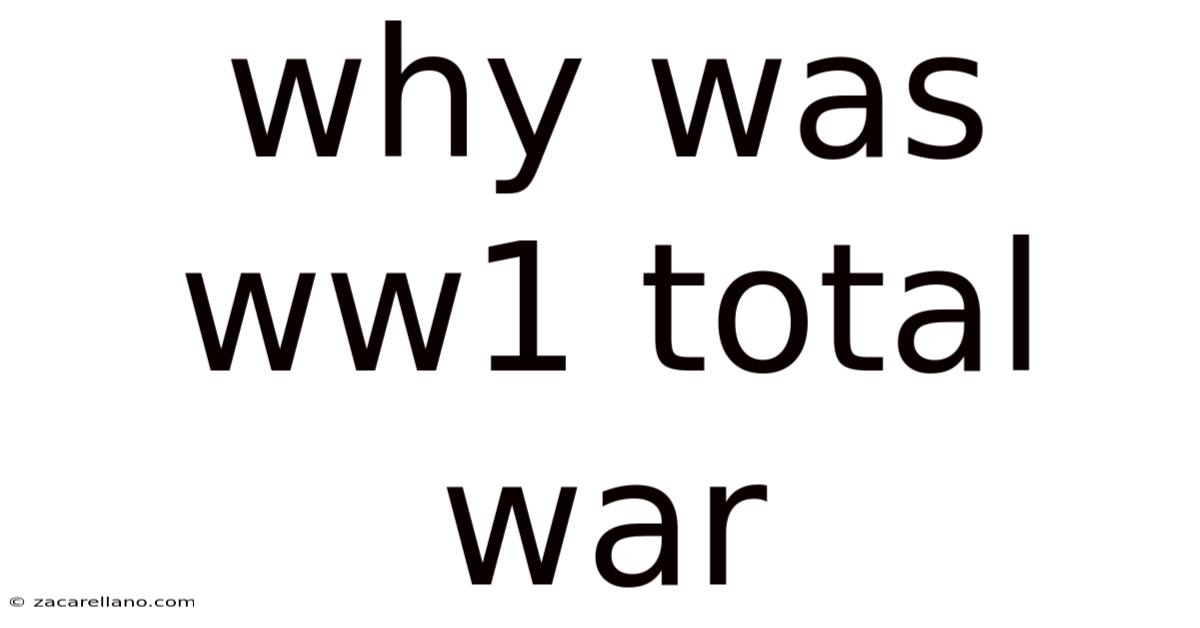 Why Was Ww1 Total War