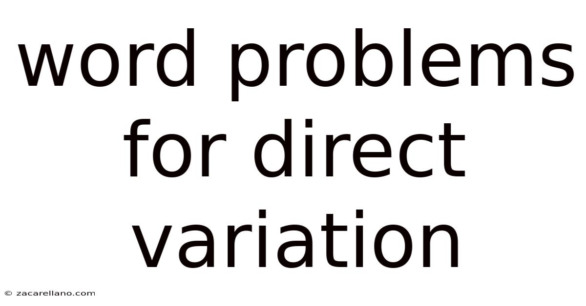 Word Problems For Direct Variation